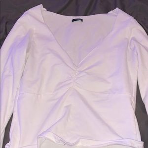 White long sleeve scrunch top